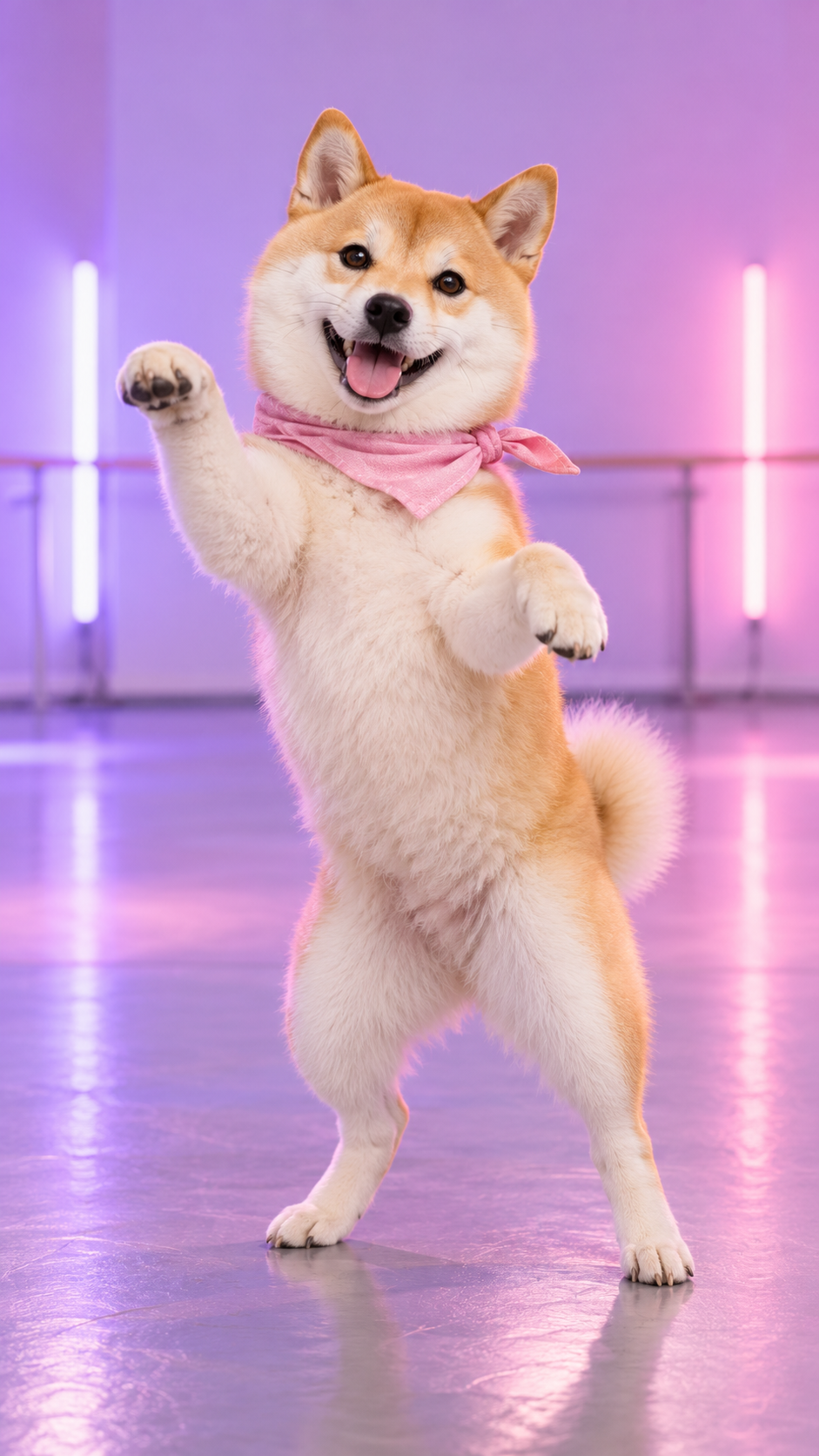 AI concept of a Shiba Inu doing the Babydoll dance